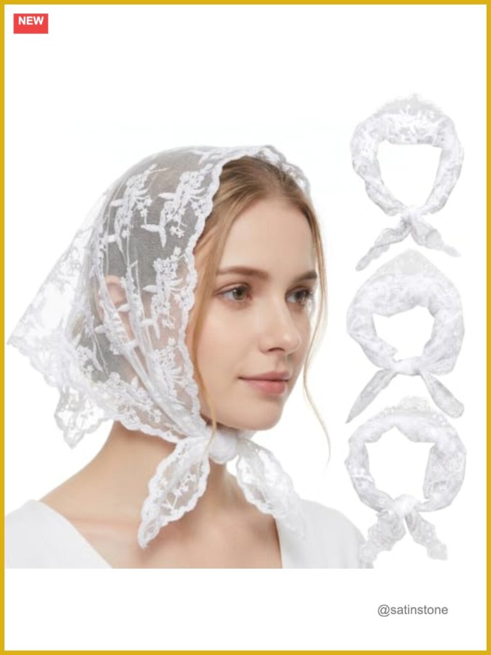 Lace Head Scarf & Bandana Set – Polyester Lace Hair Accessories